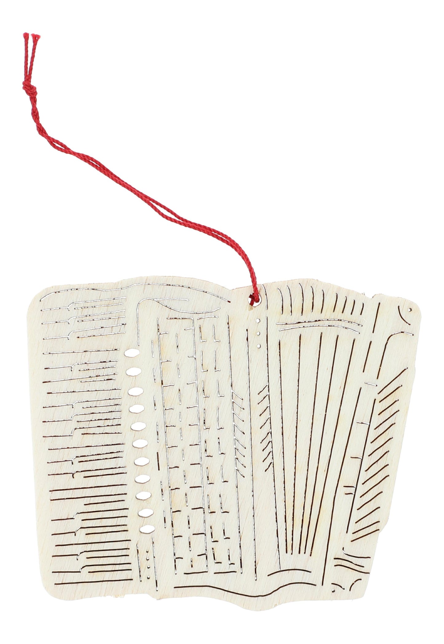 Set of 5 accordion pendants made of poplar wood