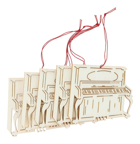 5er-Set Klavier-Anhänger aus Pappelholz