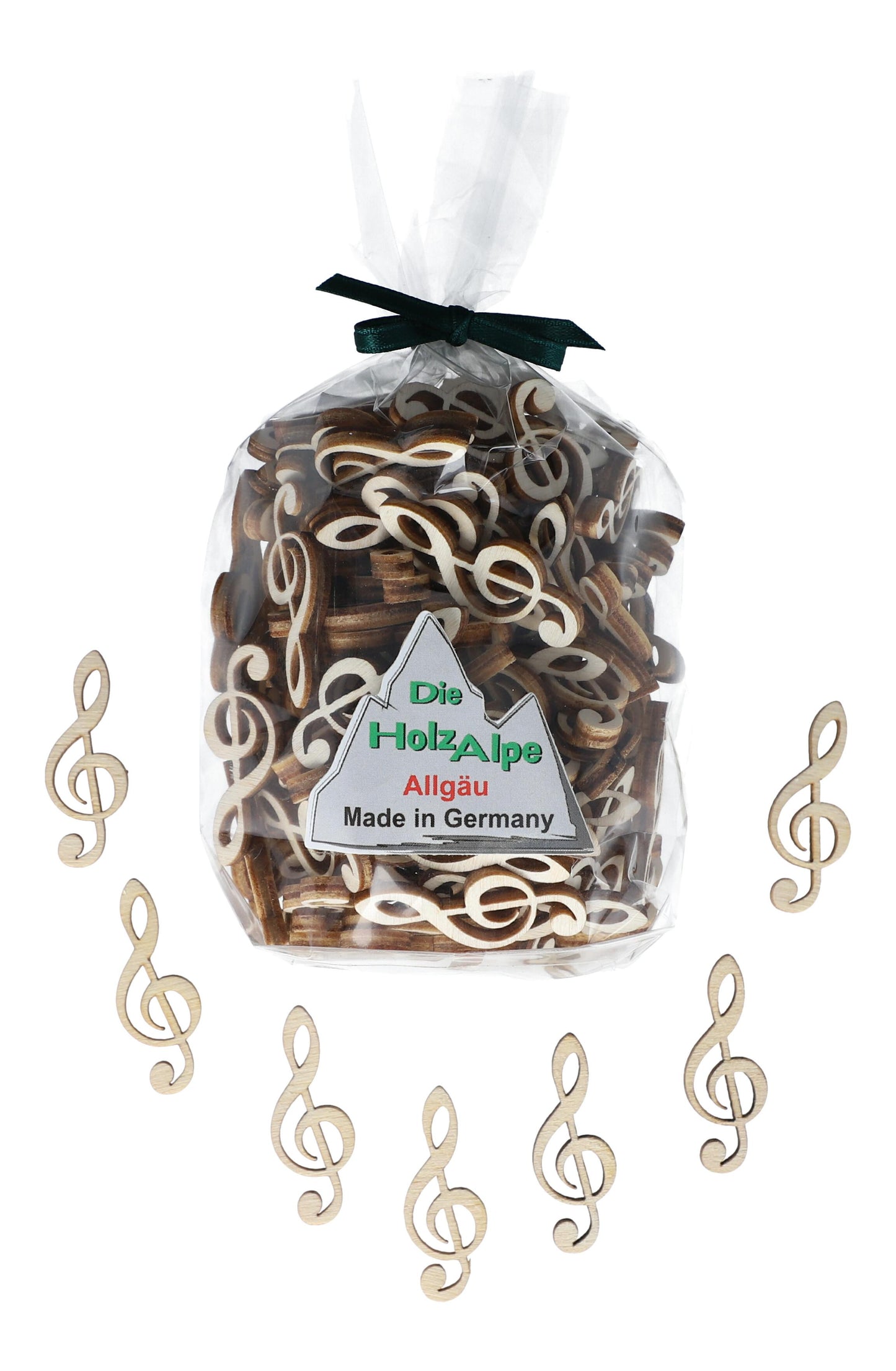 Violinschlüssel-Streudeko aus Pappelholz, Tischdekoration