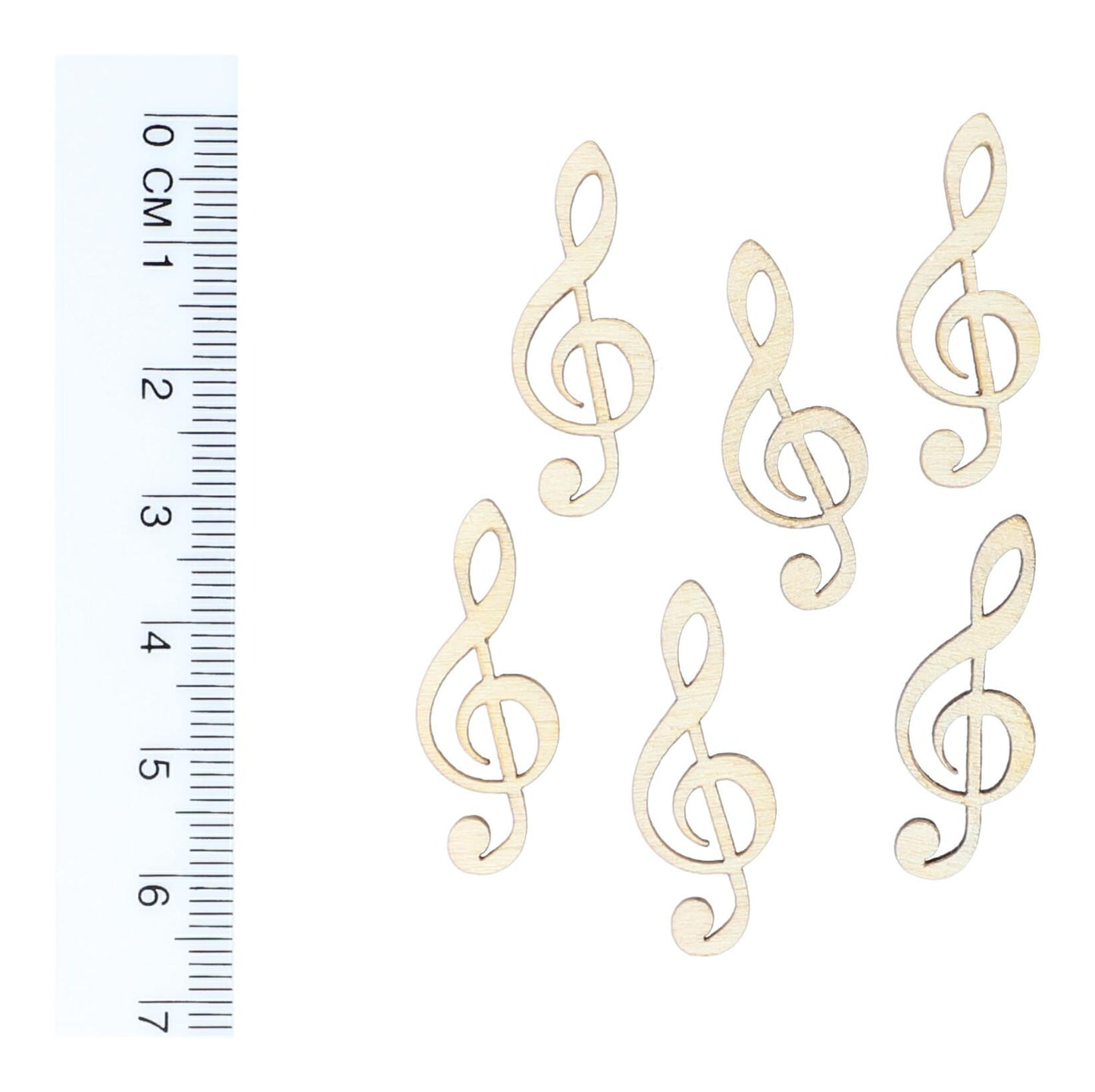 Violinschlüssel-Streudeko aus Pappelholz, Tischdekoration