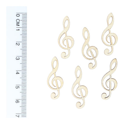 Violinschlüssel-Streudeko aus Pappelholz, Tischdekoration