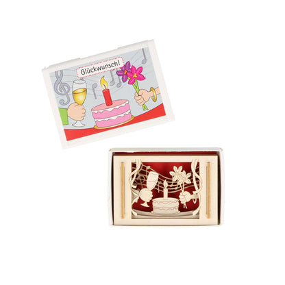 Mini-Silhouette Glückwunsch  in Streichholzschachtel