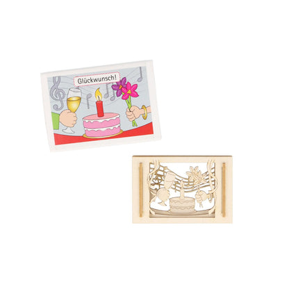 Mini-Silhouette Glückwunsch  in Streichholzschachtel