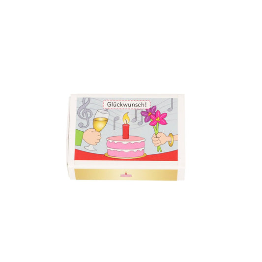 Mini-Silhouette Glückwunsch  in Streichholzschachtel