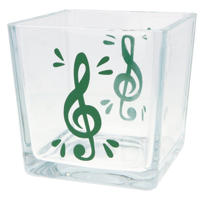 Glas-Vase mit Violinschlüssel