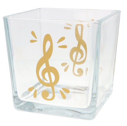 Glas-Vase mit Violinschlüssel