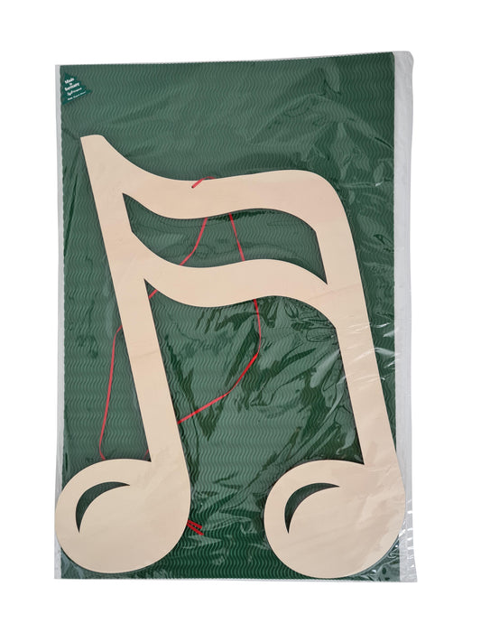 Wooden decoration pendant double sixteenth note, size: 60 cm