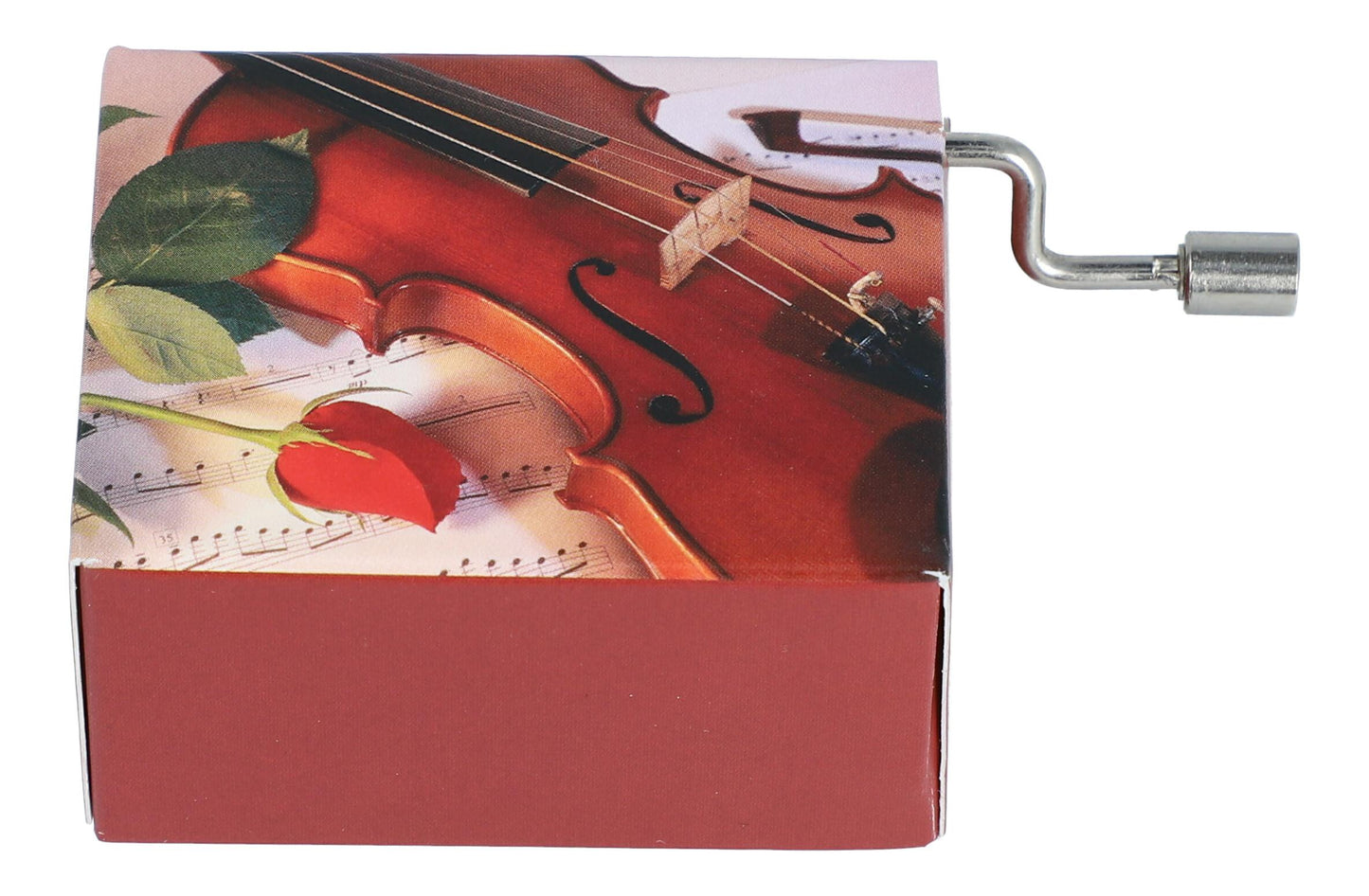 Happy Birthday music box, rose and violin motif