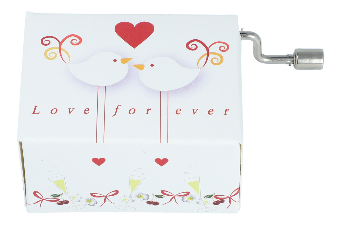 Music box wedding march, motif white doves "Love for ever"