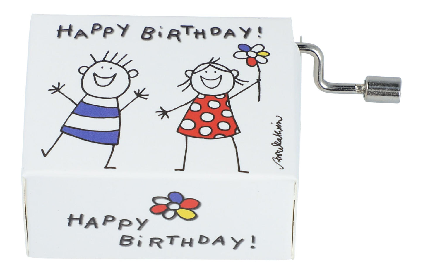 Happy Birthday music box, boy and girl motif