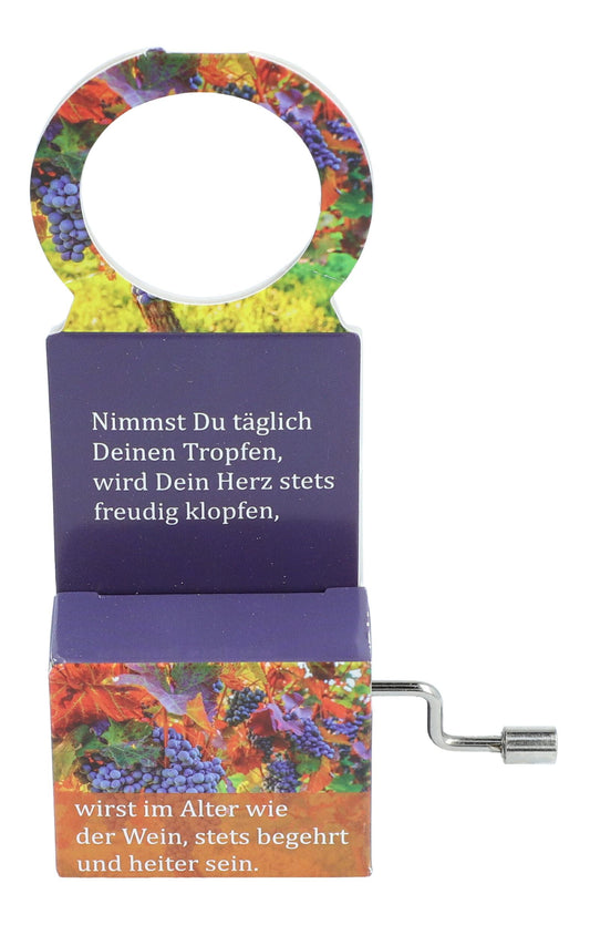 Spieluhr "Trink Brüderlein trink" als Geschenkanhänger für Flaschen