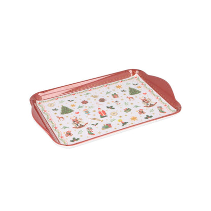 Kleines Servierbrett Ornaments all over red