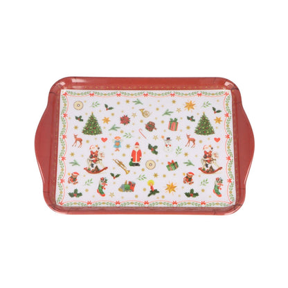 Kleines Servierbrett Ornaments all over red