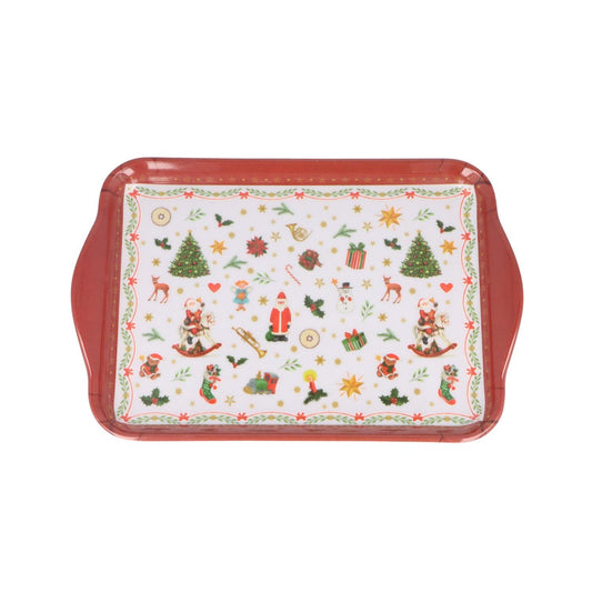 Kleines Servierbrett Ornaments all over red