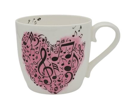 mug heart with notes