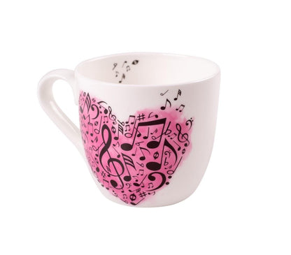 mug heart with notes