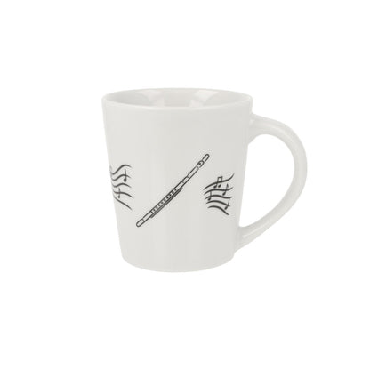 Music mug with musical notes and various instruments