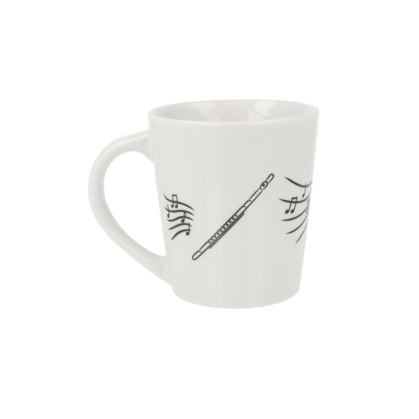 Music mug with musical notes and various instruments