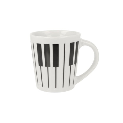 Music mug with musical notes and various instruments