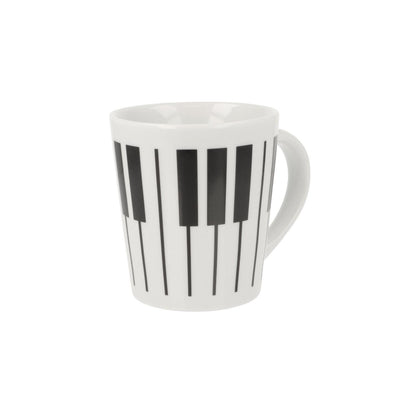 Music mug with musical notes and various instruments