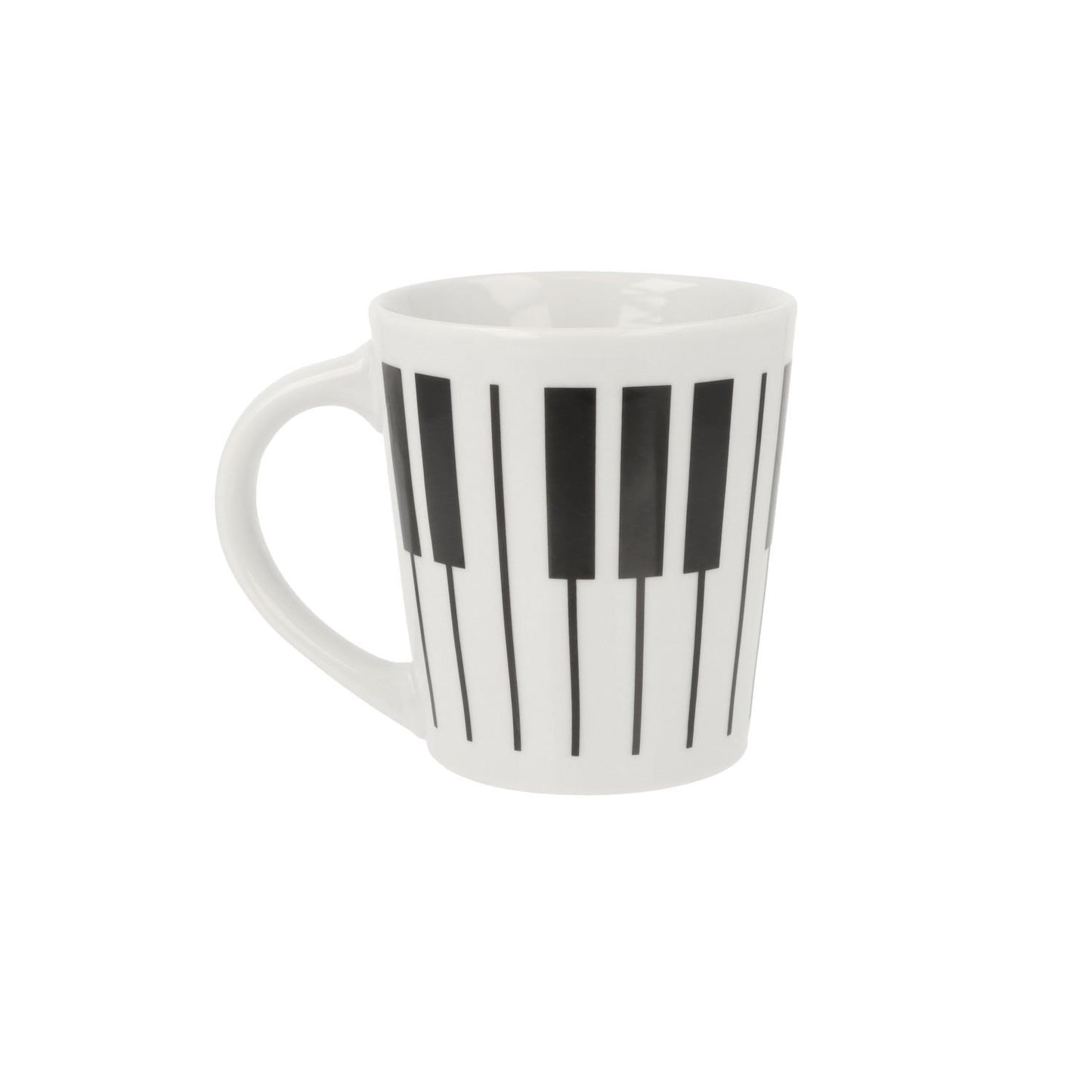 Music mug with musical notes and various instruments