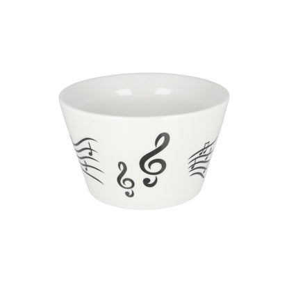 cereal bowl with treble clef and music line design