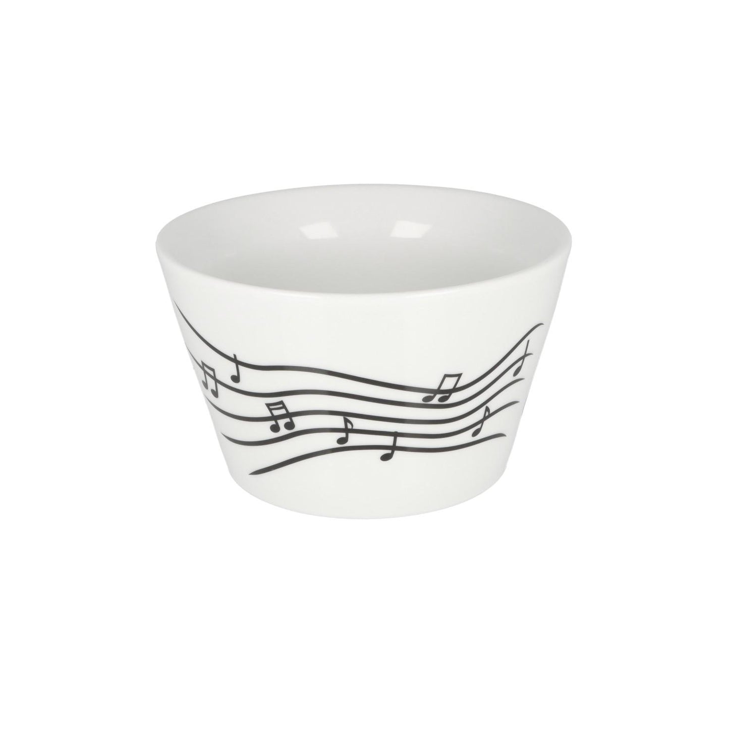 cereal bowl with treble clef and music line design