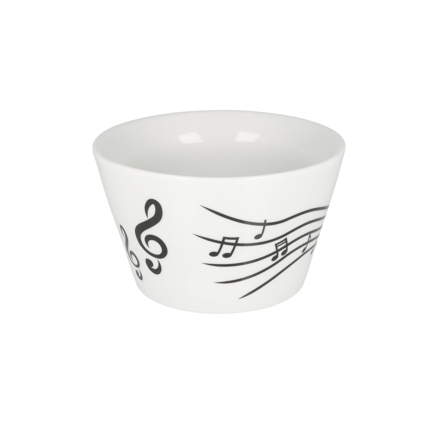 cereal bowl with treble clef and music line design