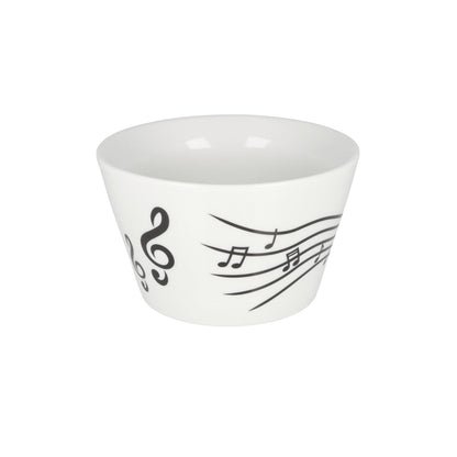 cereal bowl with treble clef and music line design