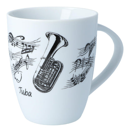 Henkelbecher bedruckt mit diversen Instrumenten und musikalischen Motiven - Instrumente 