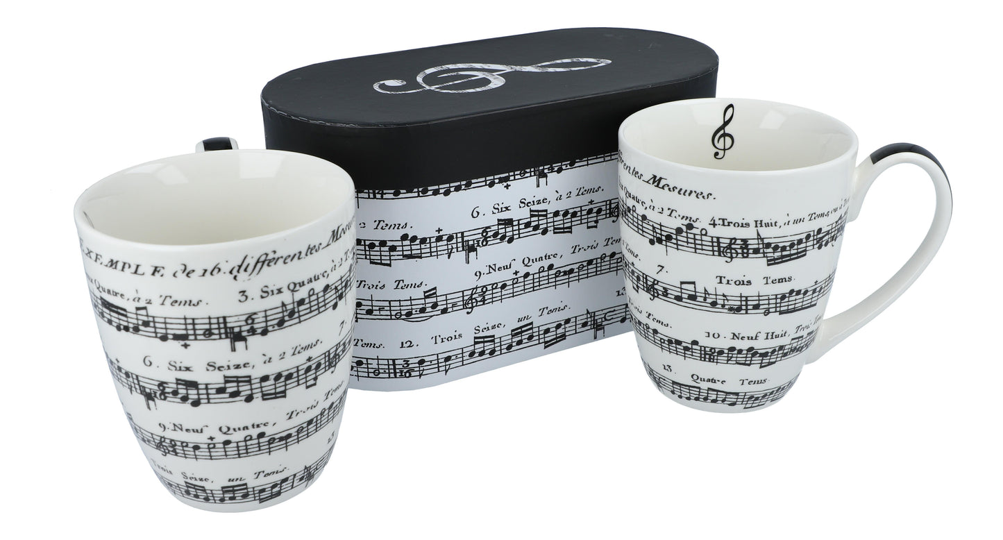 Set of 2 Adagio mugs in gift box, sheet music