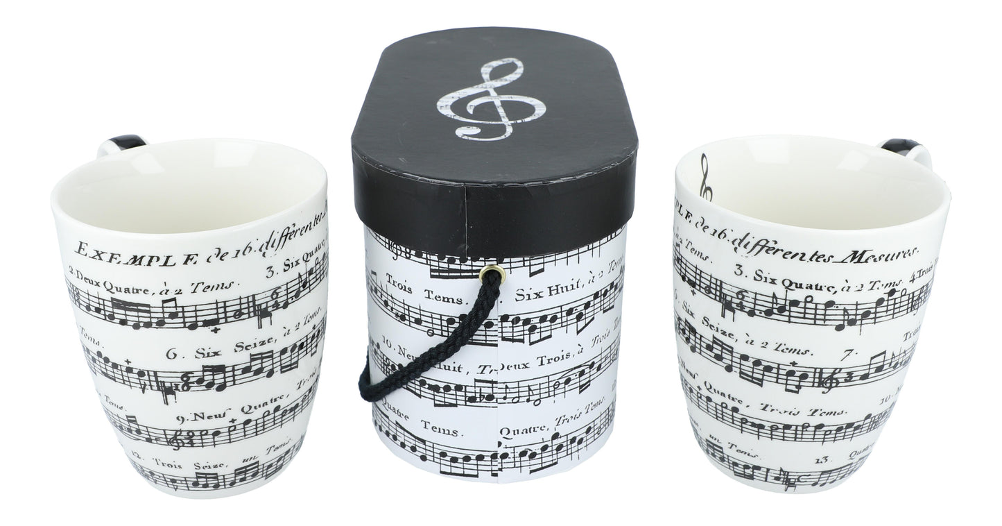 Set of 2 Adagio mugs in gift box, sheet music