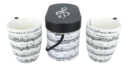 Set of 2 Adagio mugs in gift box, sheet music