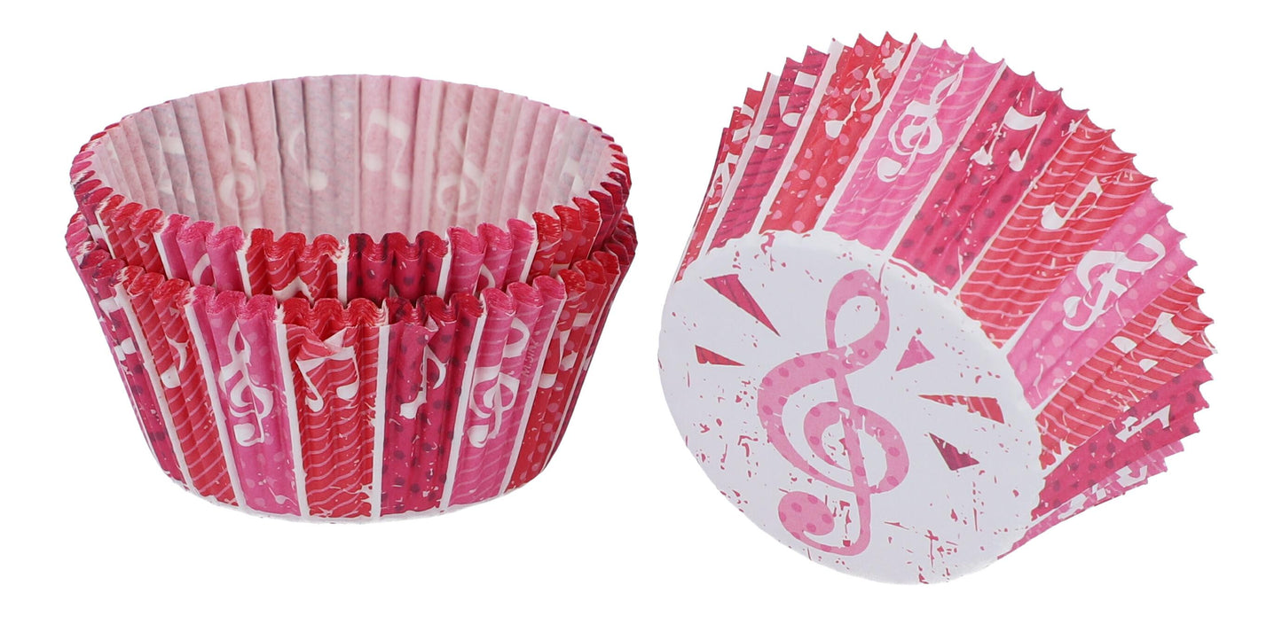 Muffin Paper Baking Cups Music with Treble Clef and Notes