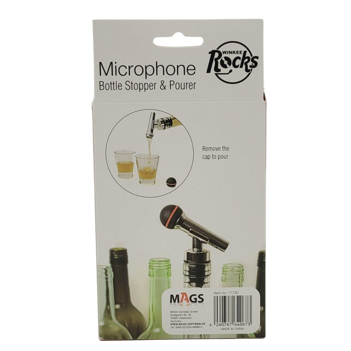 Microphone Bottle Stopper with Pourer