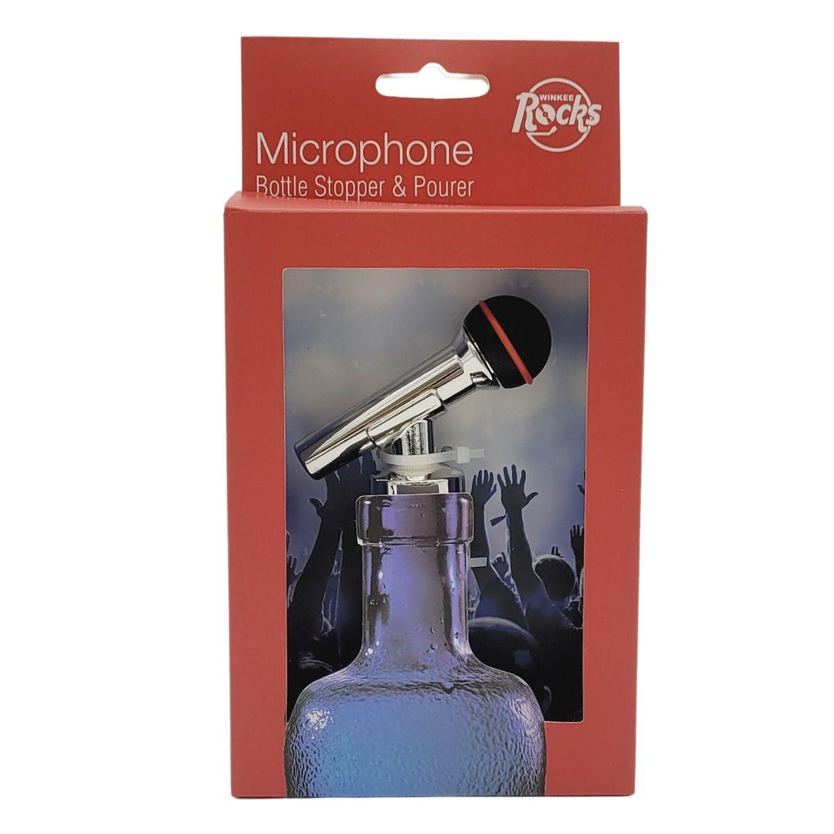 Microphone Bottle Stopper with Pourer