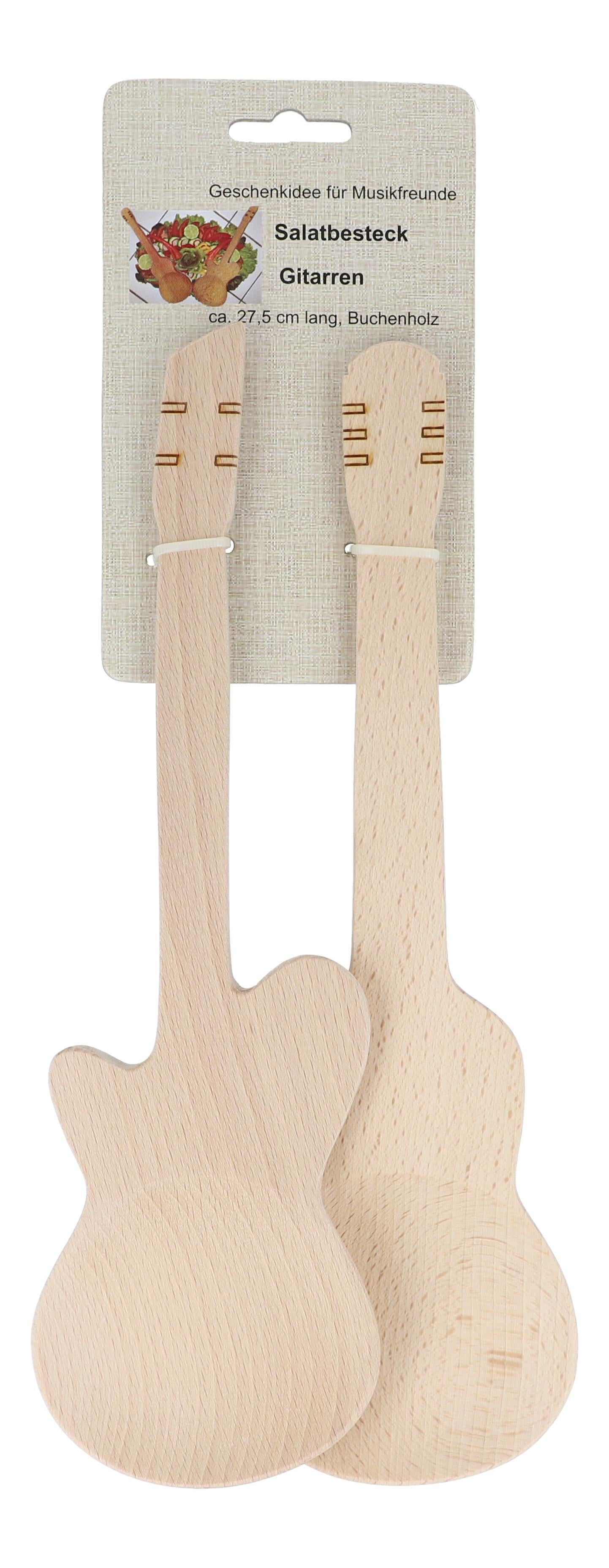 guitar salad servers made of beechwood