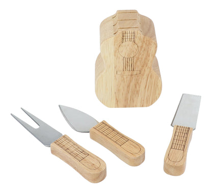 Guitar Cheese Knife Block, Cheese Knife, Fork, Concert Guitar, Set