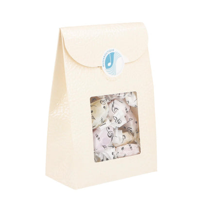 Bonbon-Fruchtmischung mit Noten-Wickelpapier, 100g in Geschenkbox