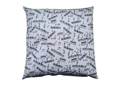 filled pillow with notes and clefs