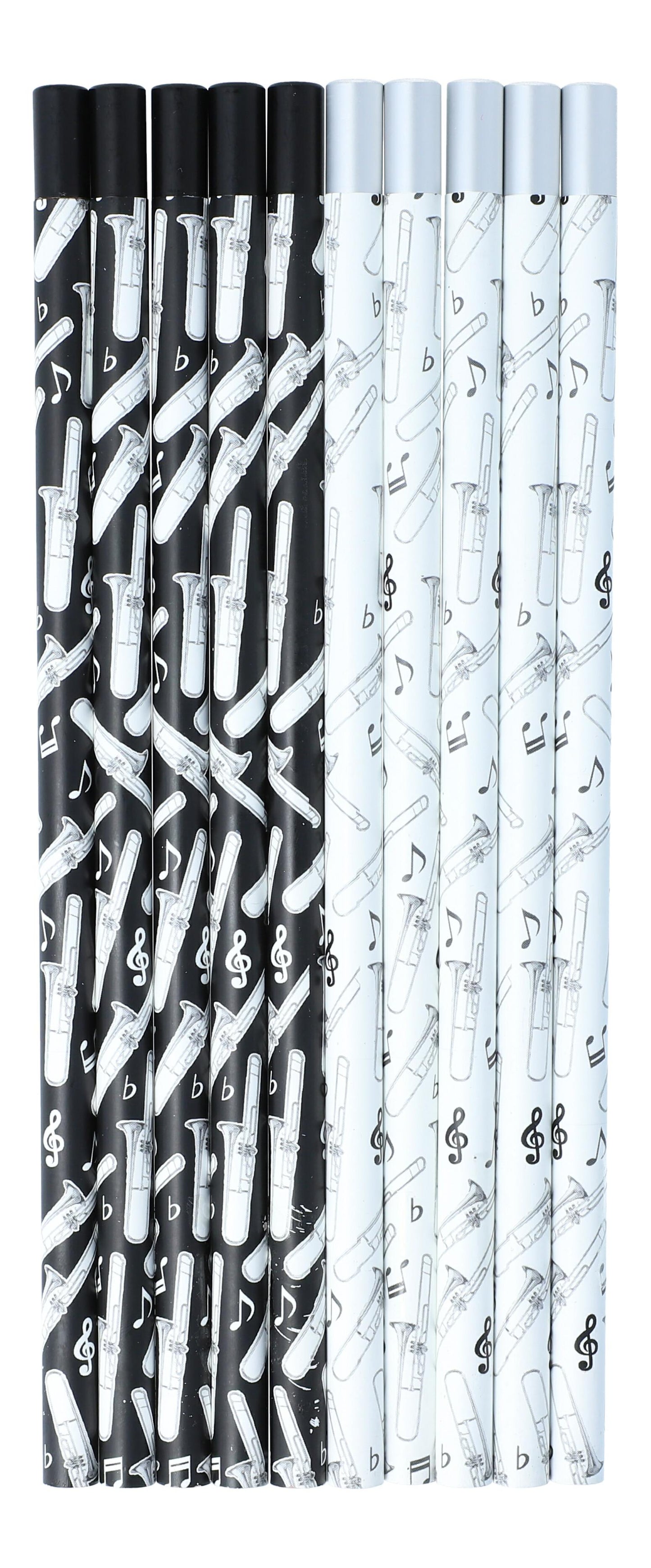 Pencils with musical motifs and magnetic head