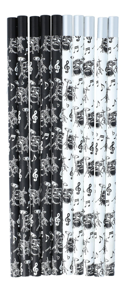 Pencils with musical motifs and magnetic head