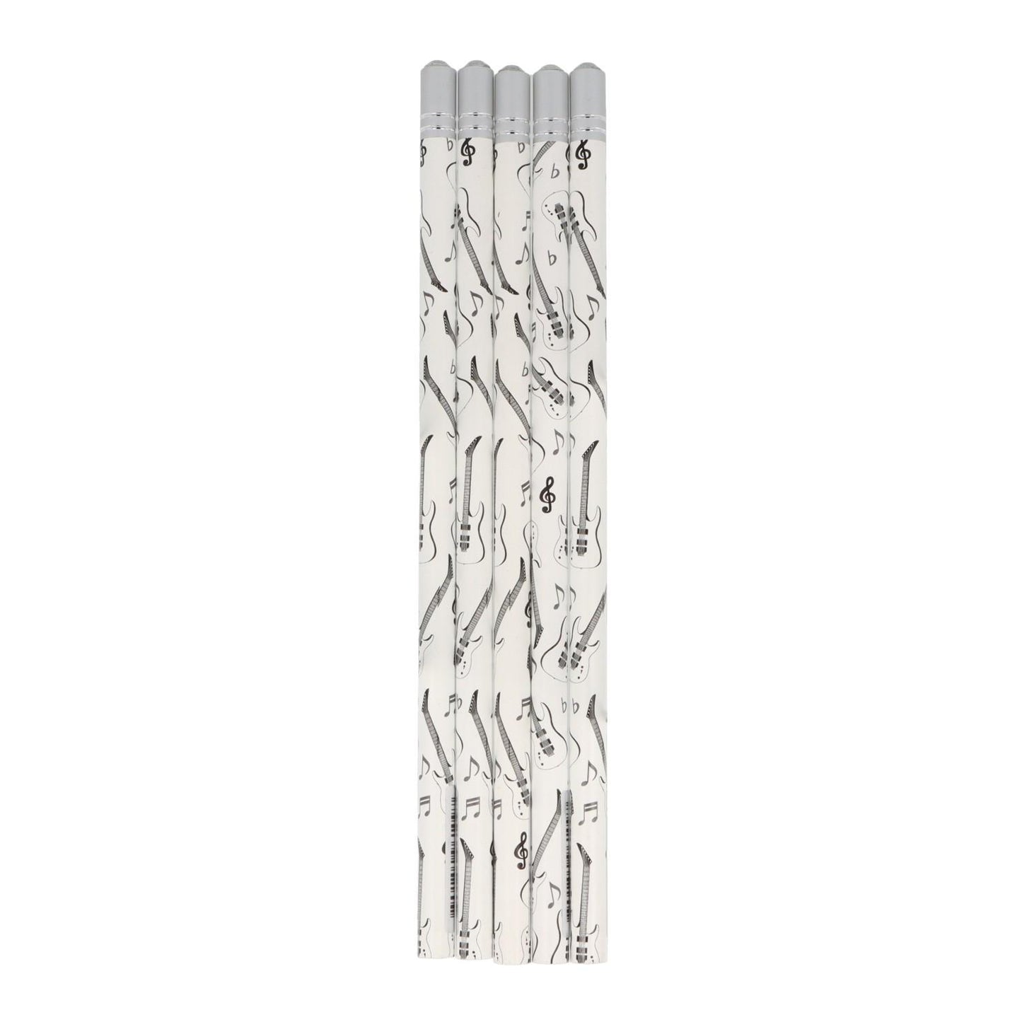 Pencils in white with instruments and decorative gemstone