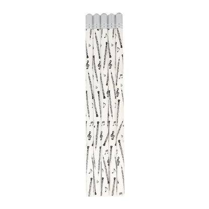 Pencils in white with instruments and decorative gemstone