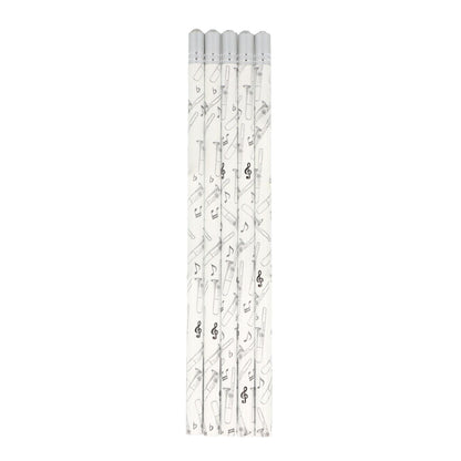 Pencils in white with instruments and decorative gemstone