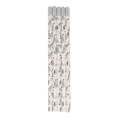 Pencils in white with instruments and decorative gemstone
