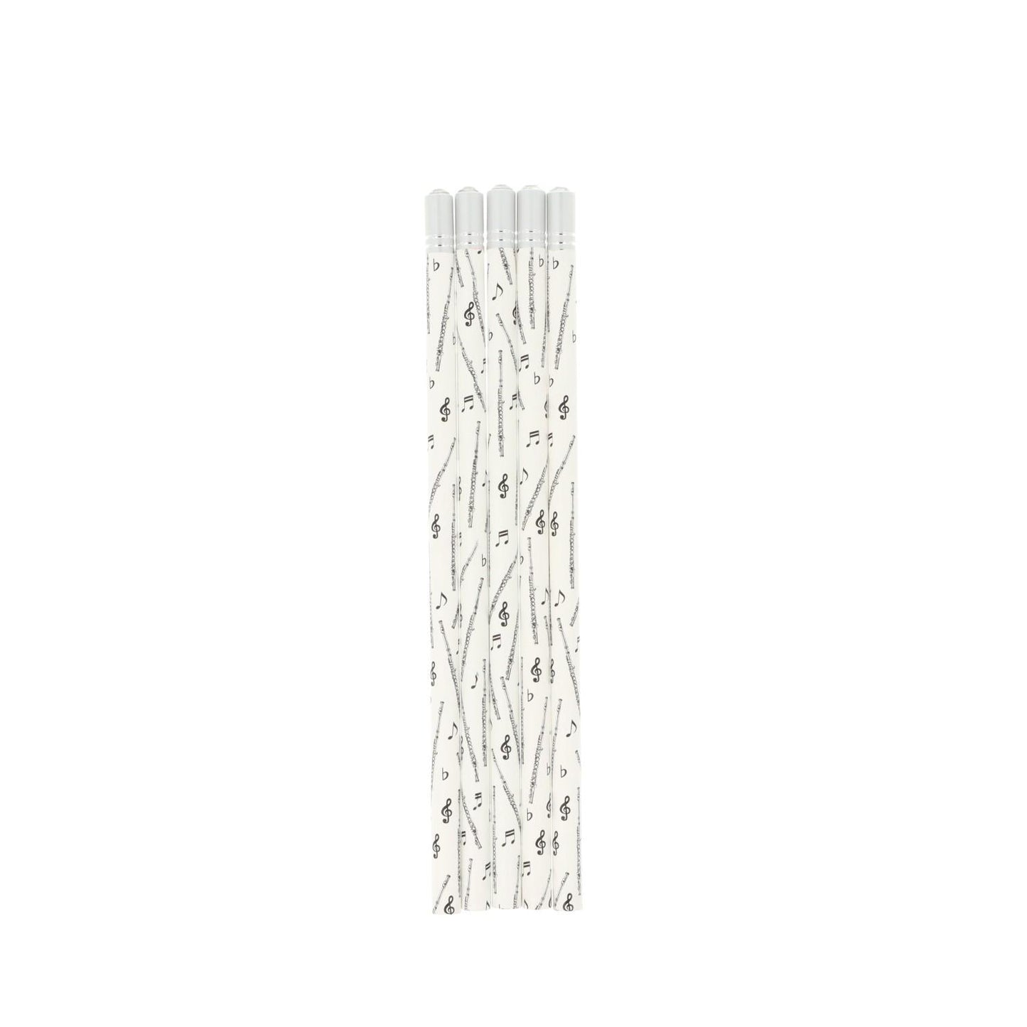 Pencils in white with instruments and decorative gemstone