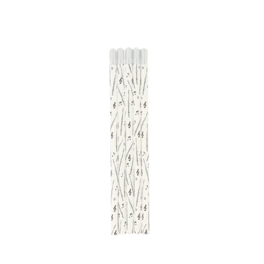 Pencils in white with instruments and decorative gemstone