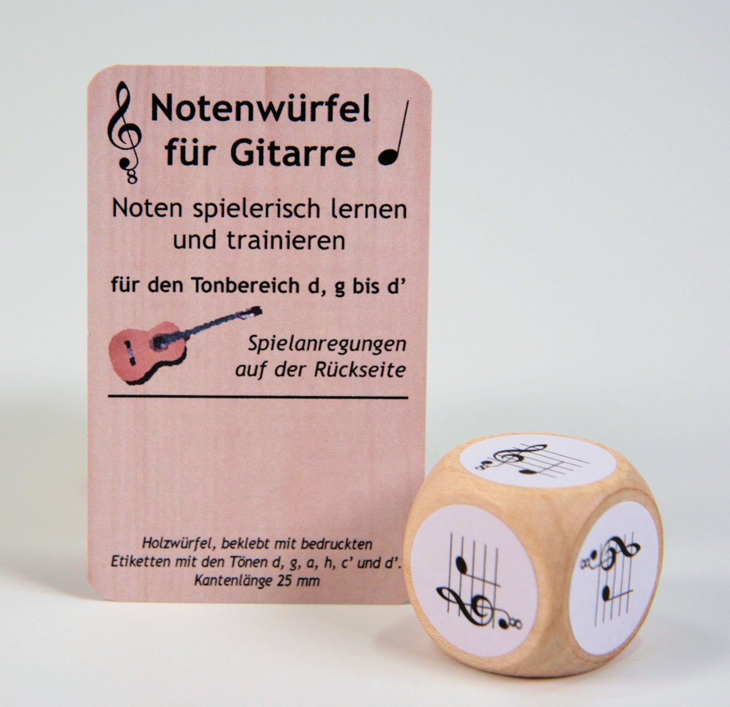 Note cube for guitar, d, g to d', classical guitar