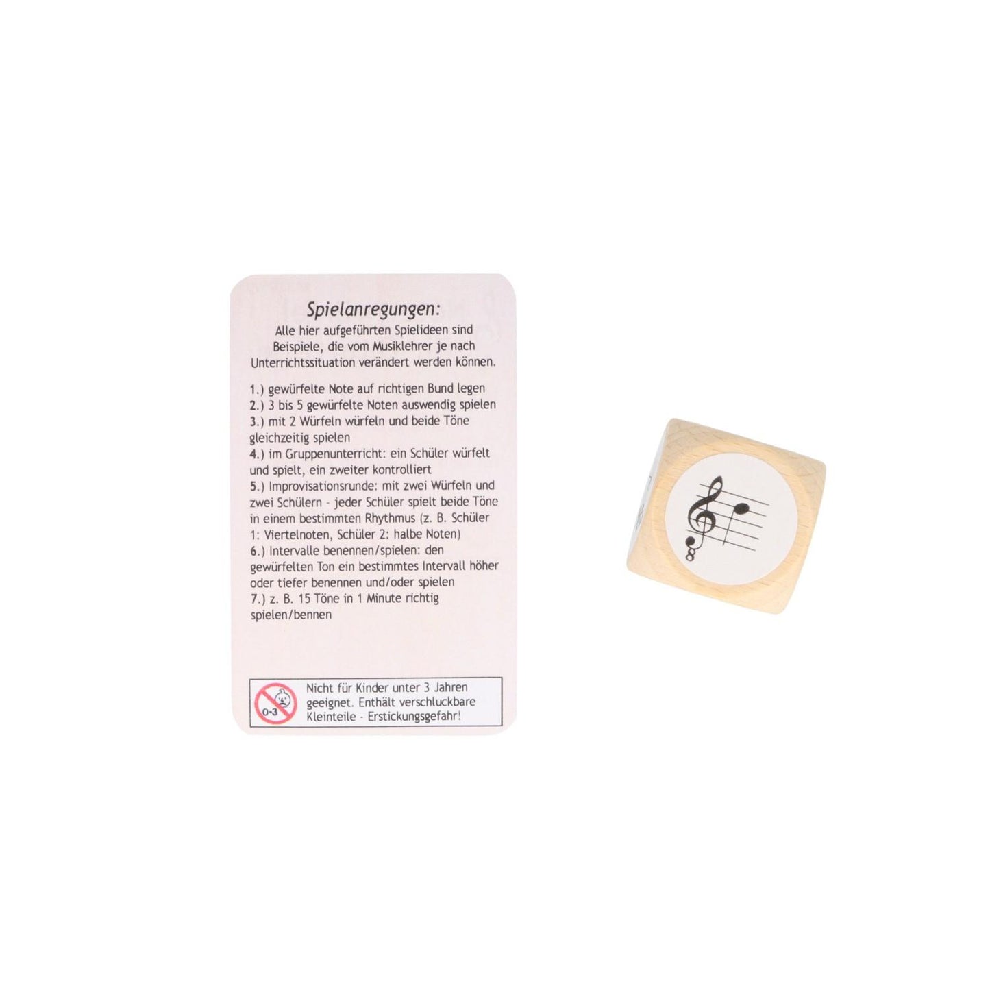 Notenwürfel für Gitarre, d, g bis d', Konzertgitarre